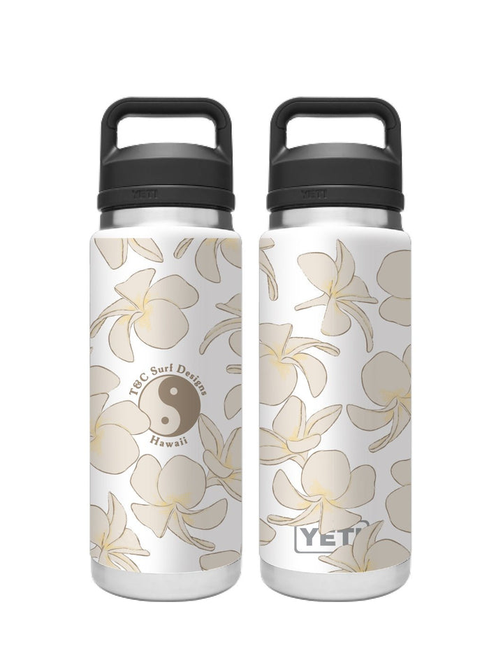 T&C Surf 26 oz Plumeria Logo Rambler Yeti Bottle with Chug Cap - T&C Surf Designs