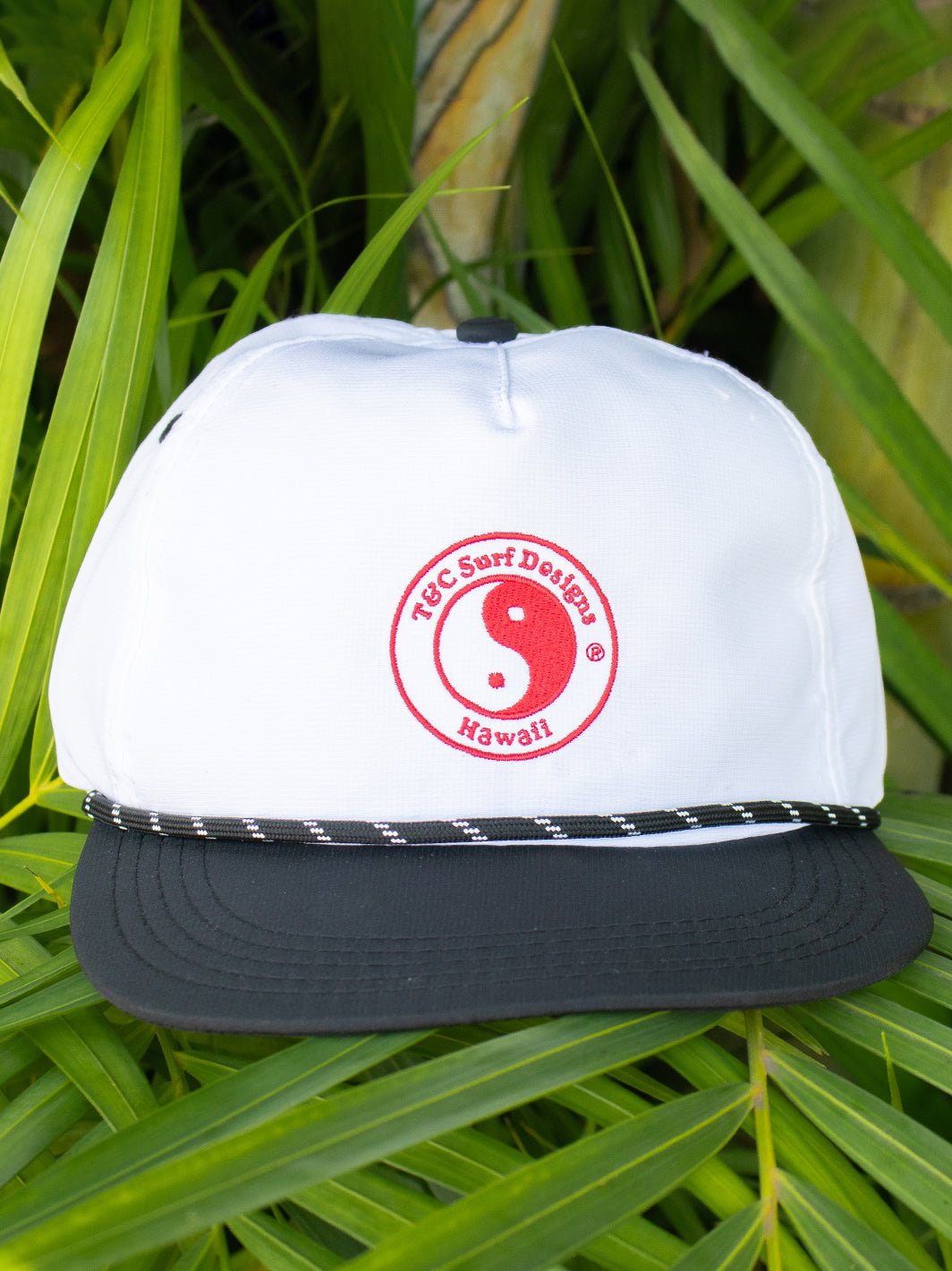 T&C Surf Designs Logo Flex Cap, White Black