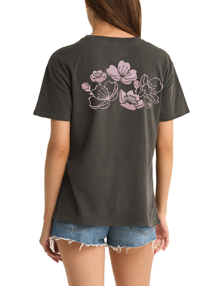 T&C Surf Designs Cherry Sakura Boyfriend Tee, Black Sand / XS