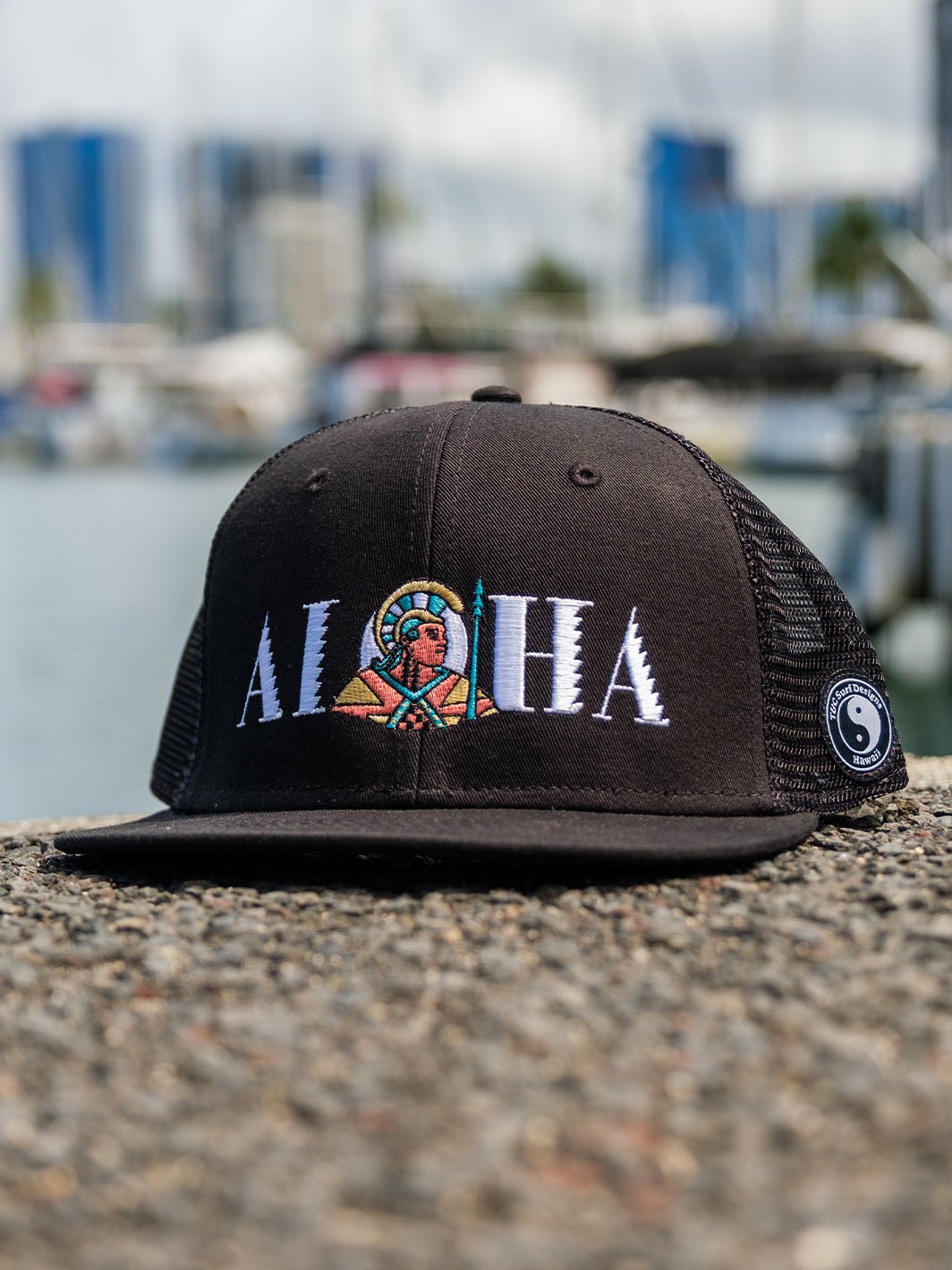 T&C Surf Designs Aloha King Cap, Black / Regular
