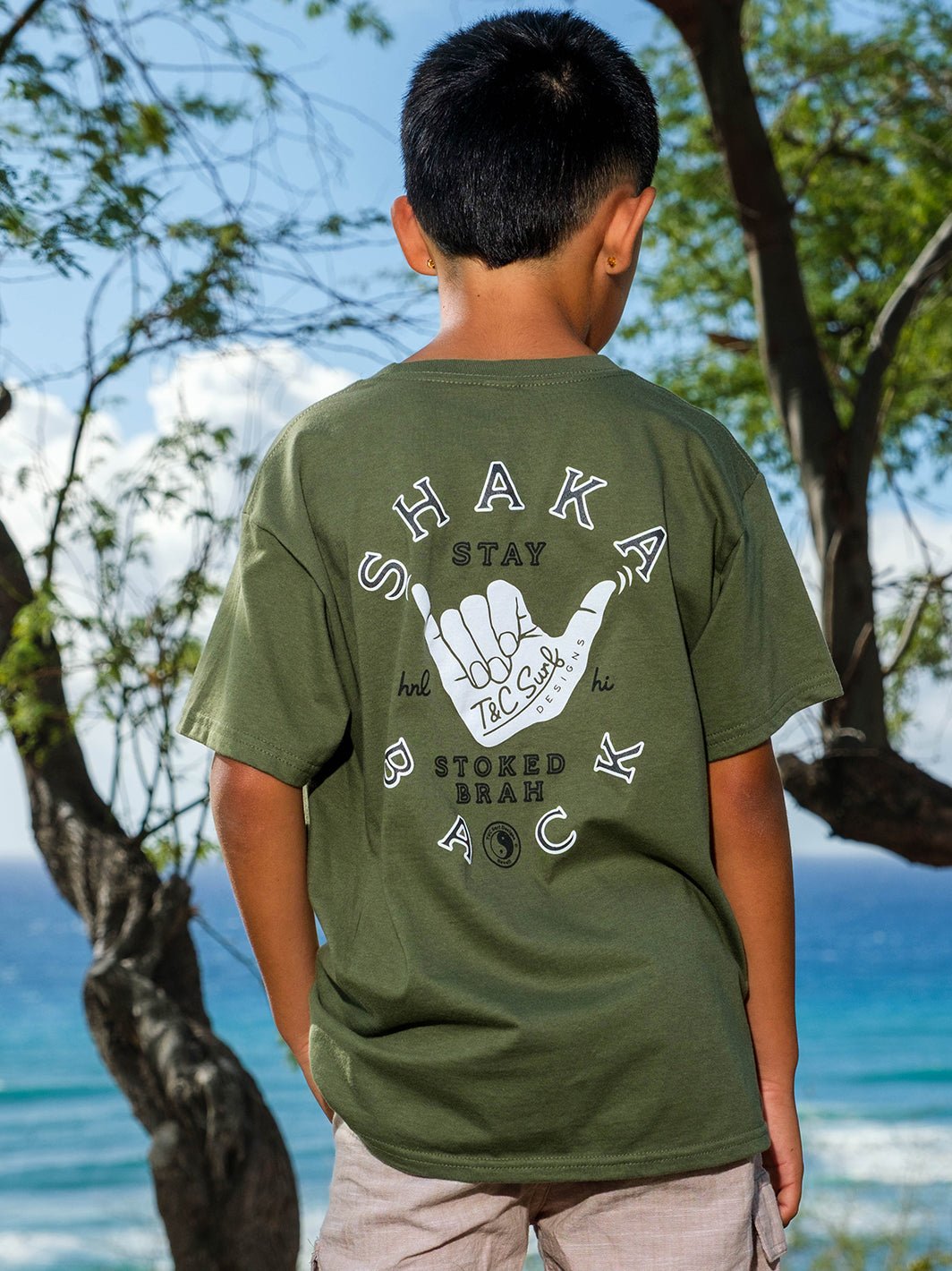 T&C Surf Designs Kids Shaka Back Tee,