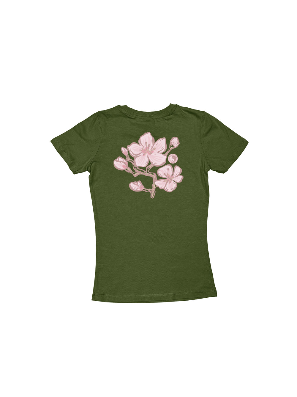T&C Surf Designs Girls Sakura Season Sweetheart Tee, Military Green / XS