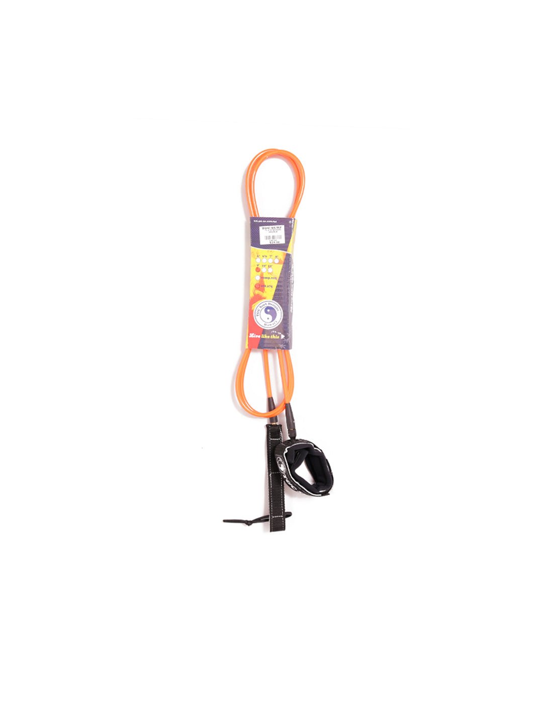 T&C Surf Designs 6' Standard Leash, Orange Black