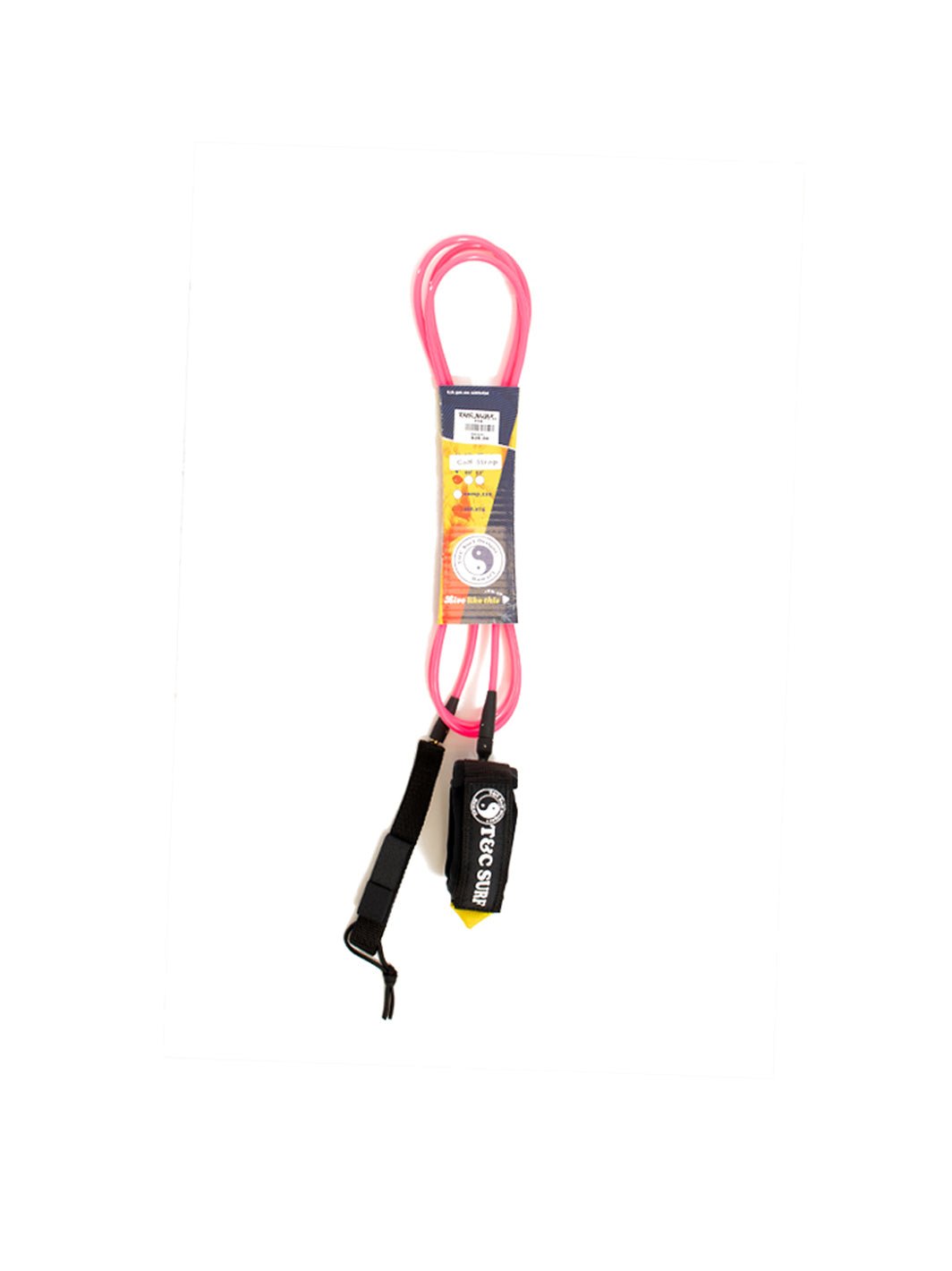 T&C Surf Designs 9' Calf Standard Leash, Pink Black