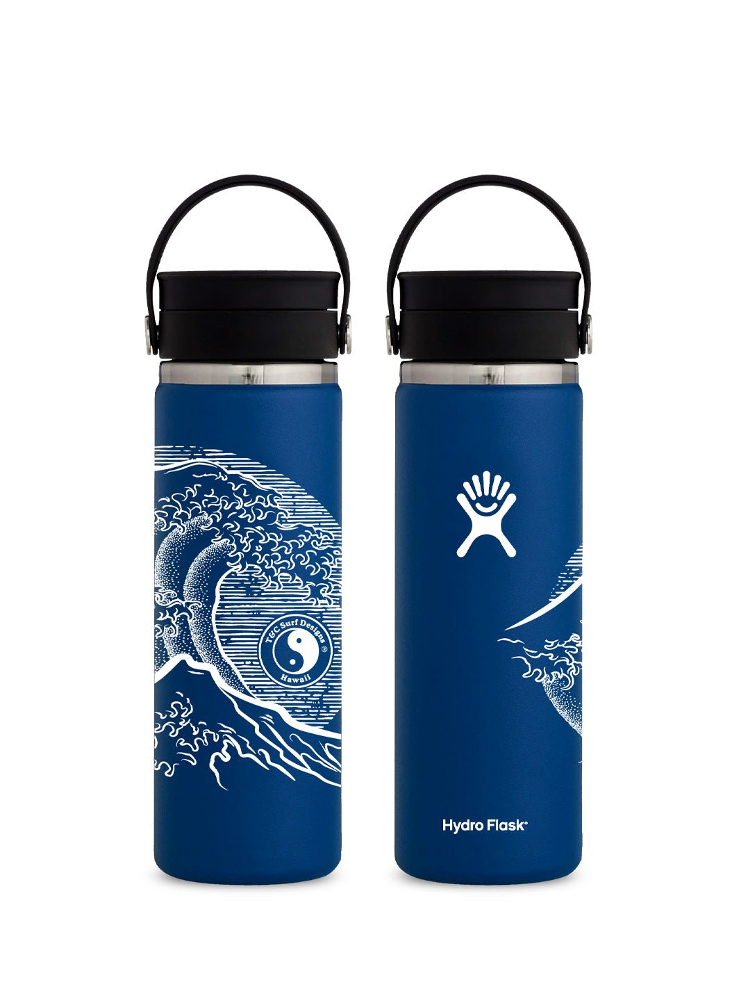 T&C Surf Designs T&C Surf 20 oz Stoked Hokusai Hydro Flask, Indigo
