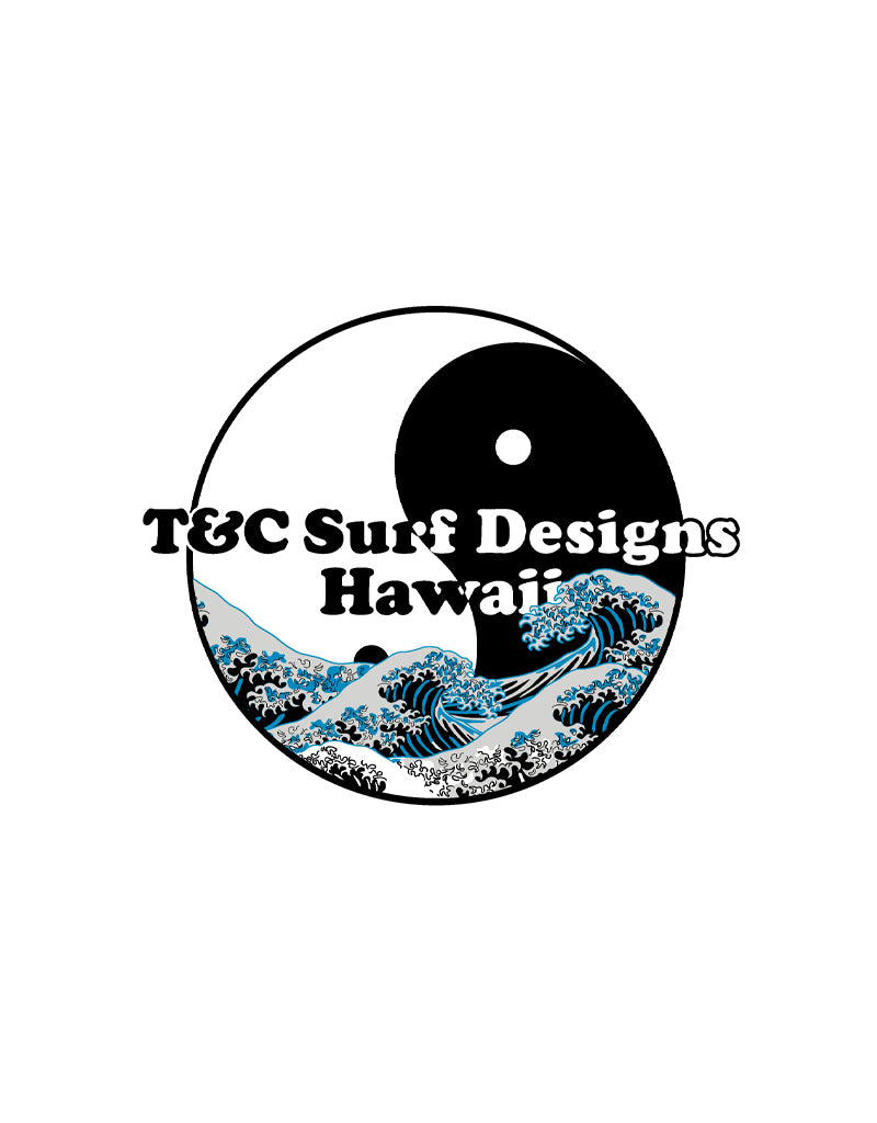 T&C Surf Designs T&C Surf Hokusai Wave Circle Sticker, White