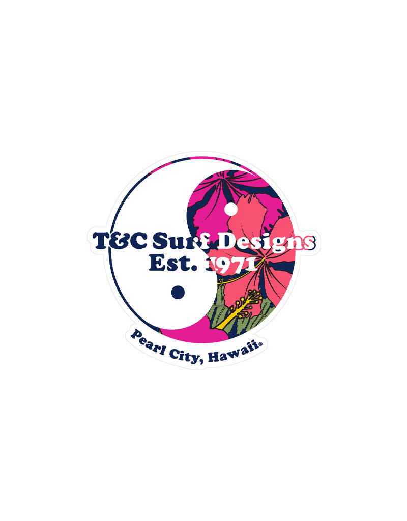 T&C Surf Designs T&C Surf Floral Logo Sticker, One