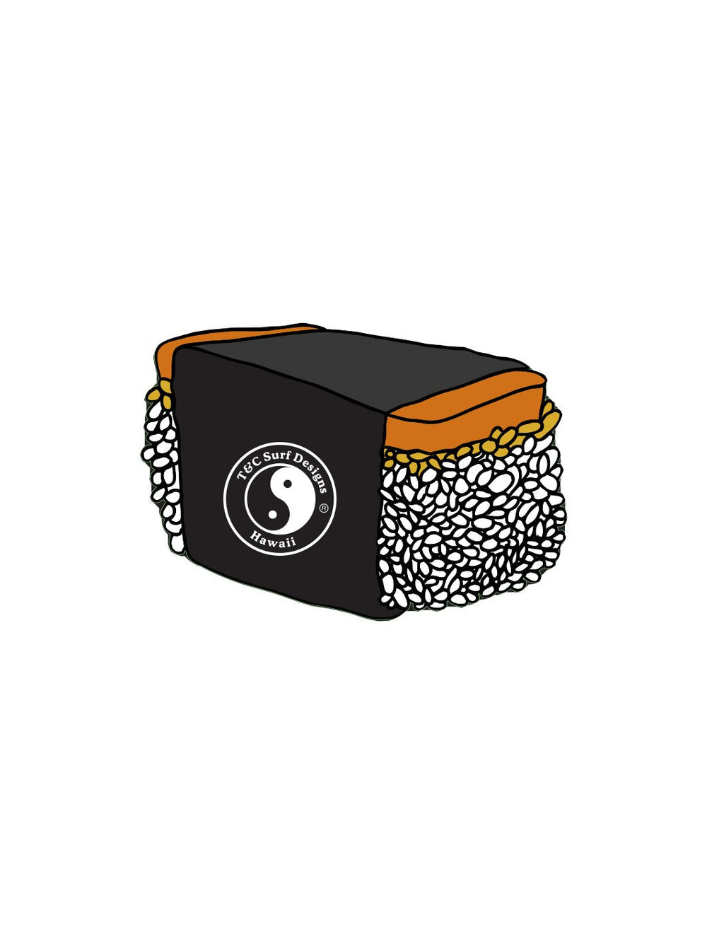 T&C Surf Designs Spam Musubi Sticker, Musubi