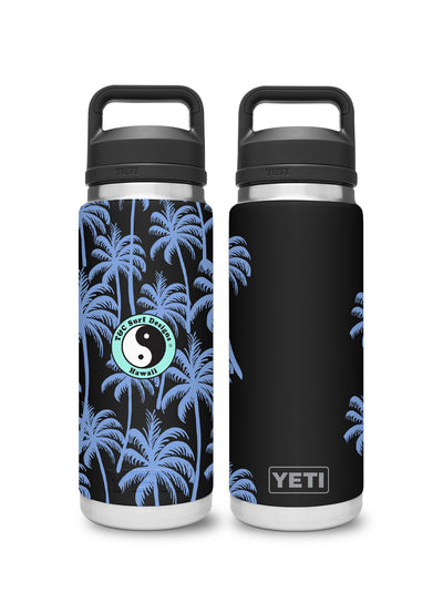 T&C Surf Designs T&C Surf 26 oz Garden Palm Rambler Yeti Bottle with Chug Cap, Black