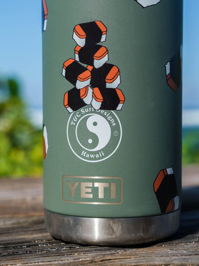 T&C Surf Designs T&C Surf 26 oz Raised On Musubi Wrap Rambler Yeti Bottle with Chug Cap, 