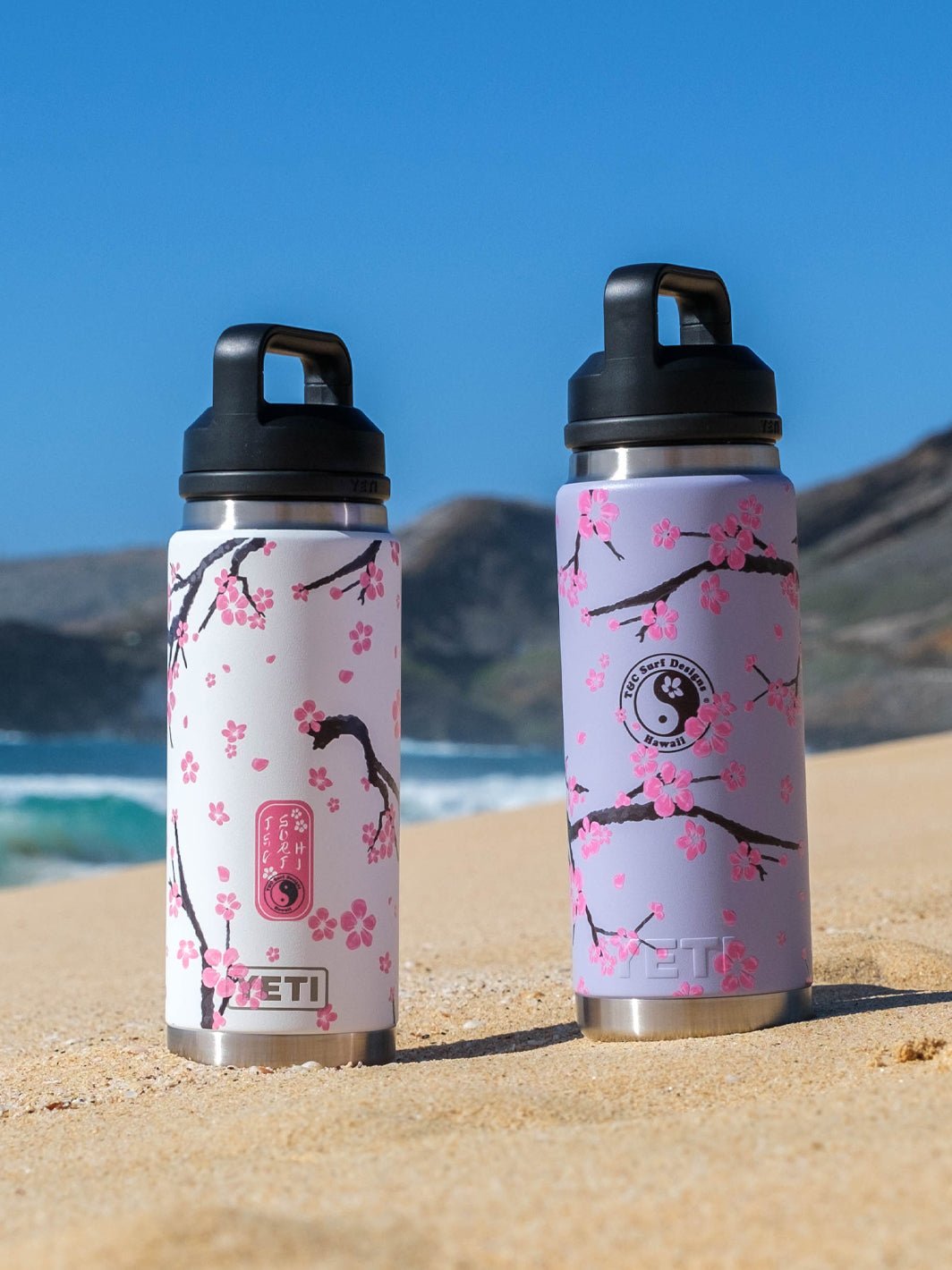 T&C Surf Designs T&C Surf 26 oz Plum Blossom Rambler Yeti Bottle with Chug Cap, 