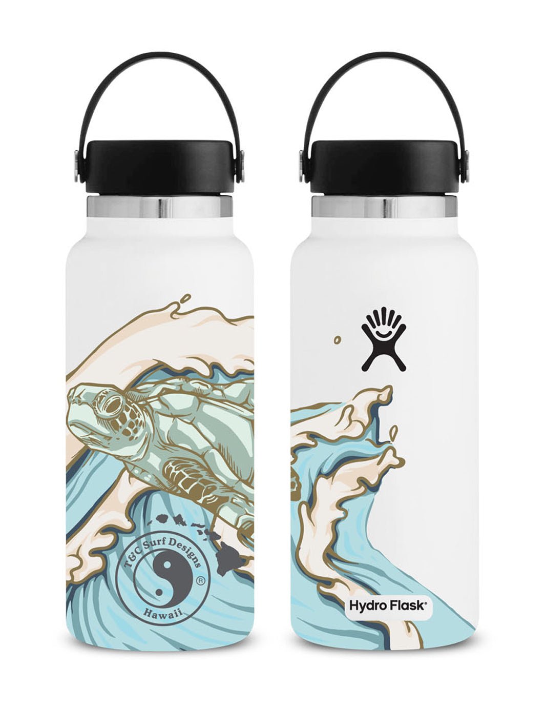 T&C Surf Designs T&C Surf 32 oz Mālama Honu Hydro Flask, White