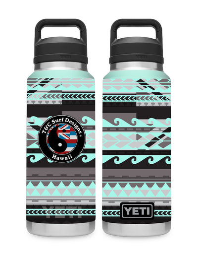 T&C Surf Designs T&C Surf 36 oz Tribal Rambler Yeti Bottle with Chug Cap, Seafoam