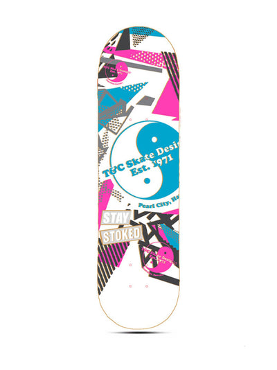 T&C Surf Designs T&C Surf Stoked Skateboard, 8.2 / White Pink