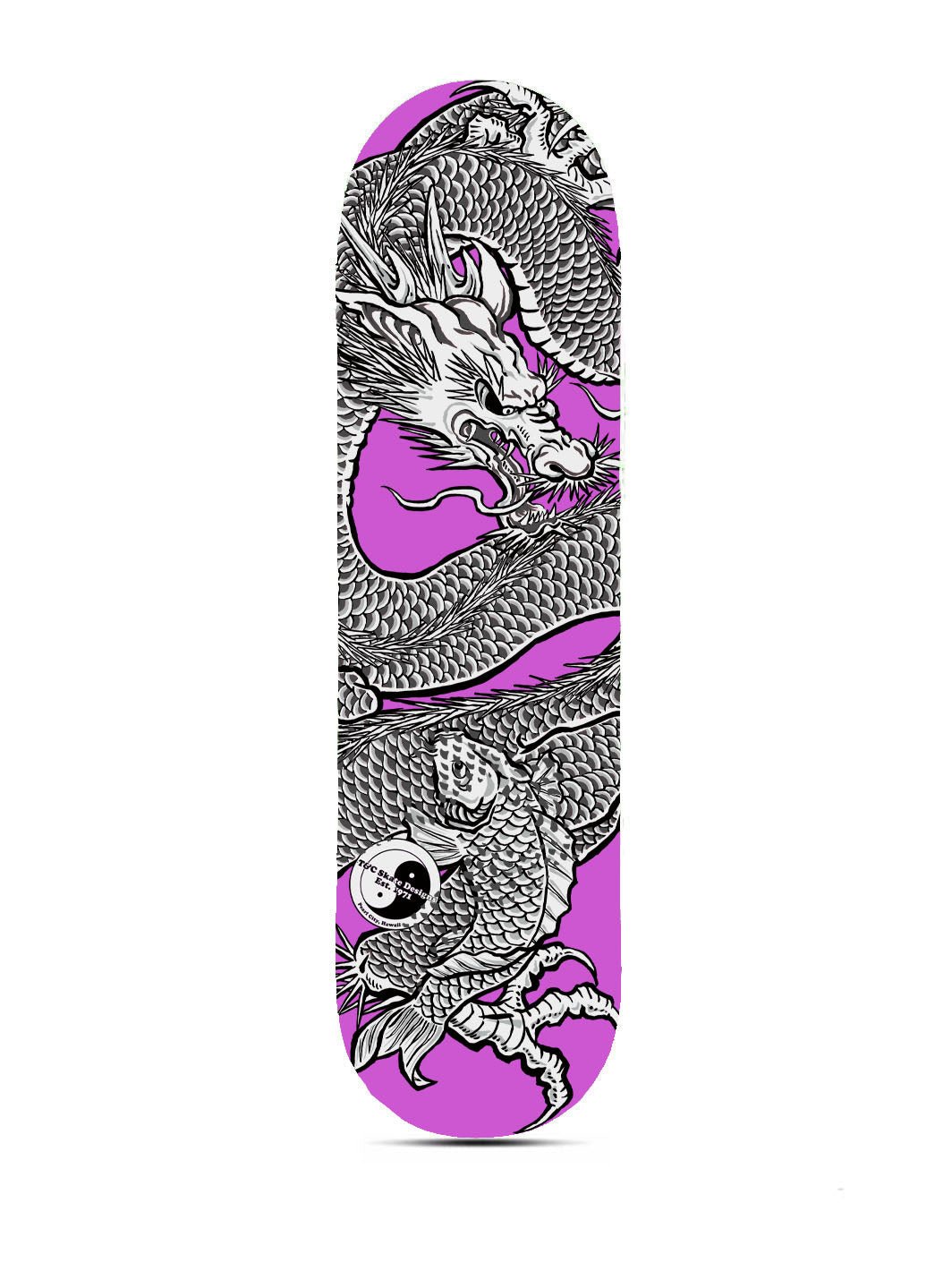 T&C Surf Designs T&C Surf Dragon Koi Skateboard, 8.5 x 31.375" / Pink