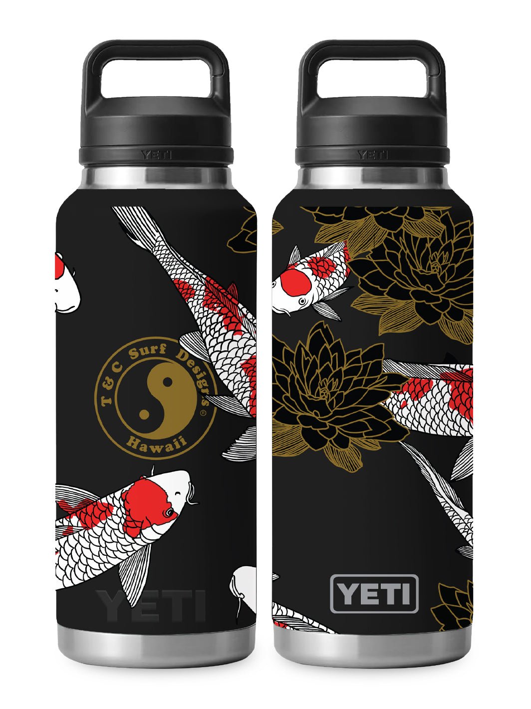 T&C Surf Designs T&C Surf 46 oz Island Koi Rambler Yeti Bottle with Chug Cap, Black