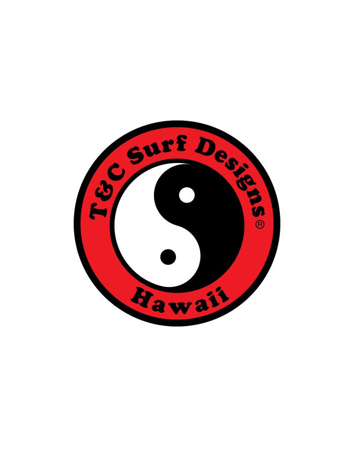 T&C Surf Designs 6" Standard Logo Sticker, Red