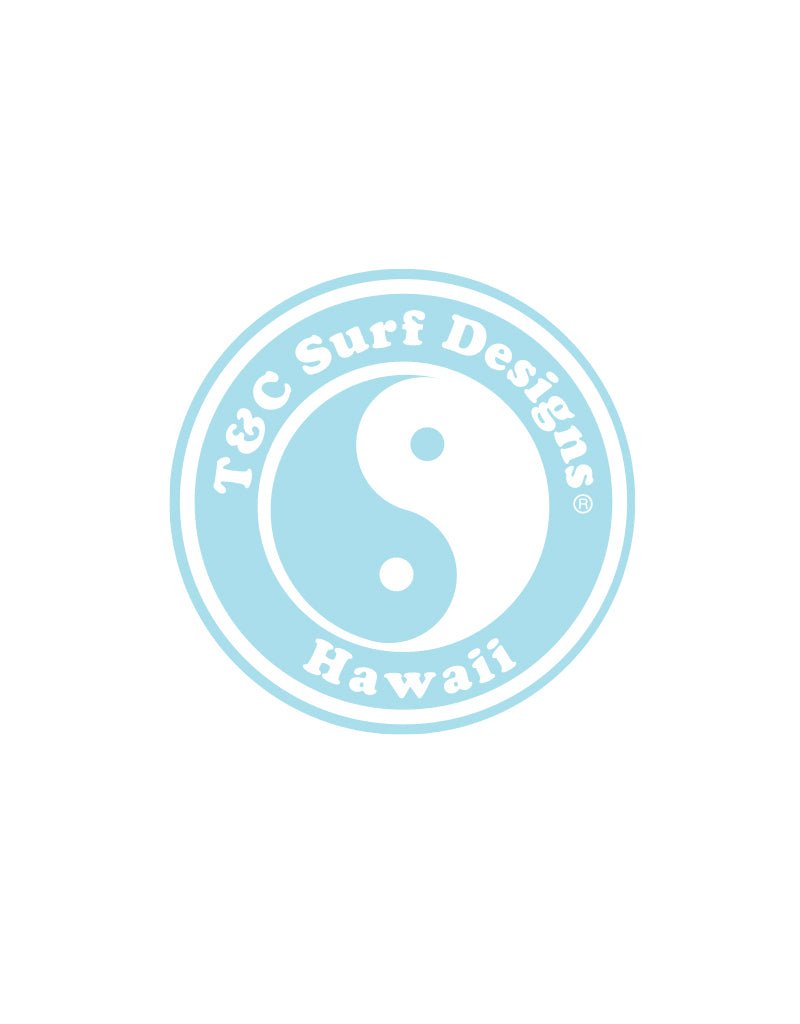 T&C Surf Designs 6" Standard Logo Sticker, White Clear