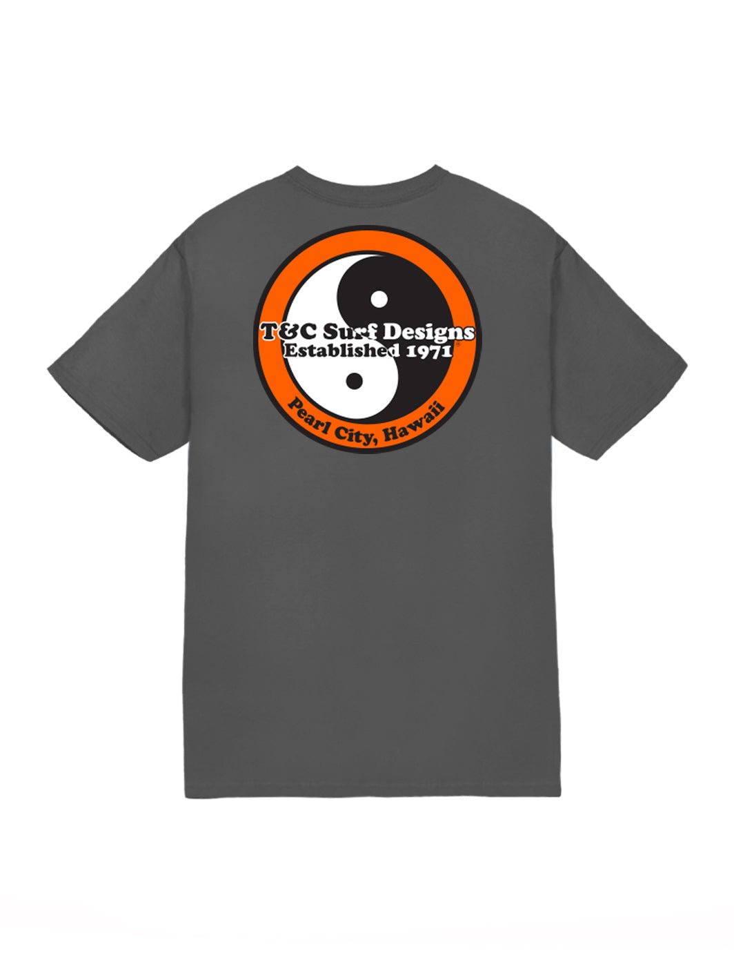 T&C Surf Designs Retro Neon Jersey Tee, Charcoal Orange / S