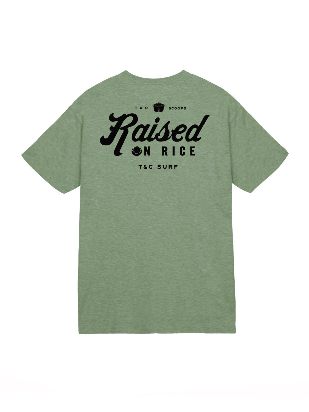 T&C Surf Designs Raised On Rice Jersey Tee, Heather Military / S