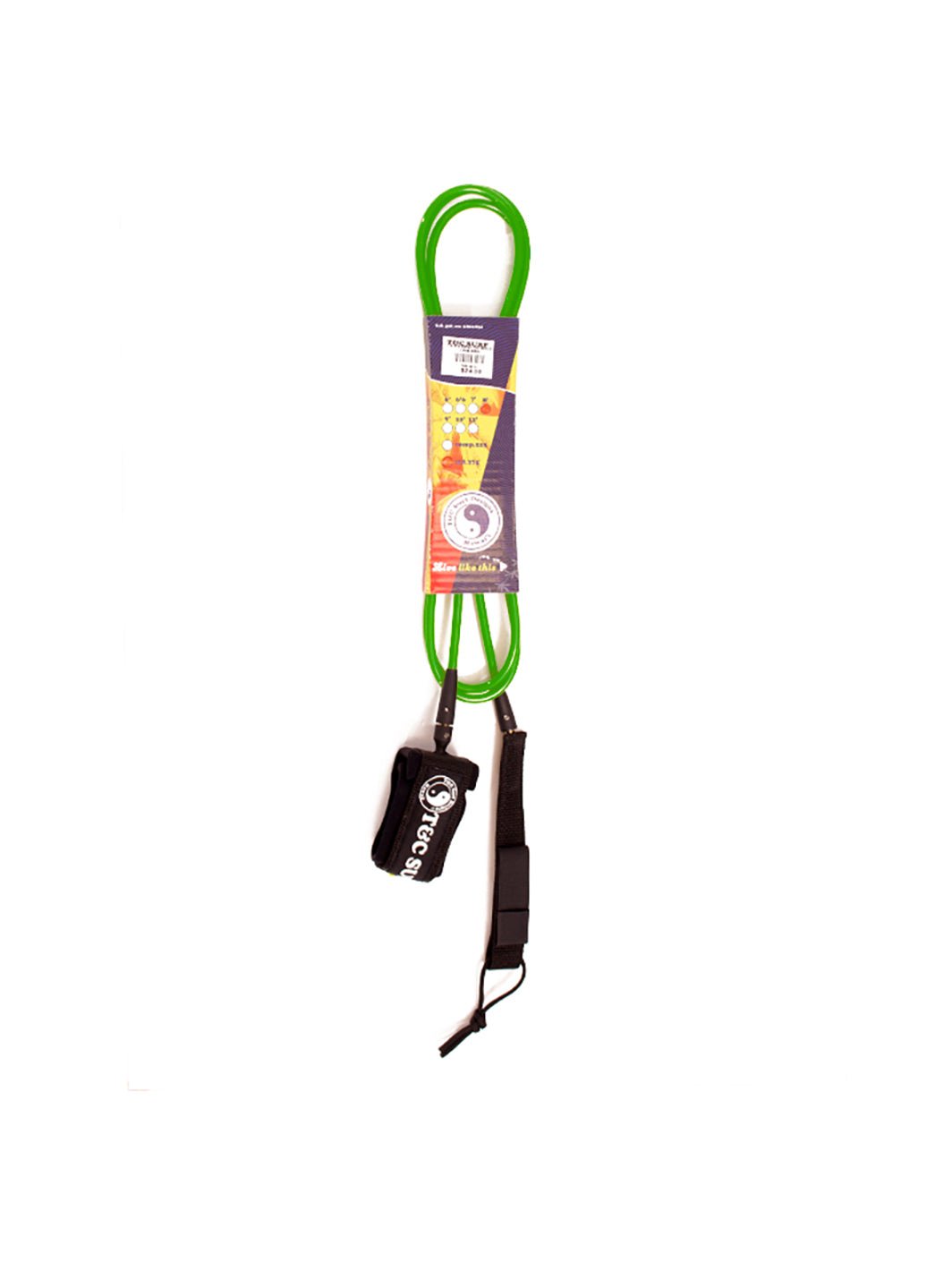 T&C Surf Designs 6' Standard Leash, Kelly Black