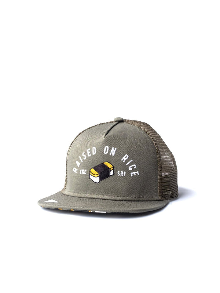 T&C Surf Designs Raised On Musubi Trucker Cap, Olive