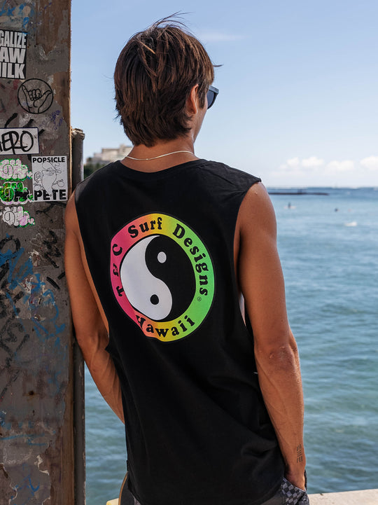 T&C Surf Designs T&C Surf Australia OG Logo Muscle Black Fade Tee, 