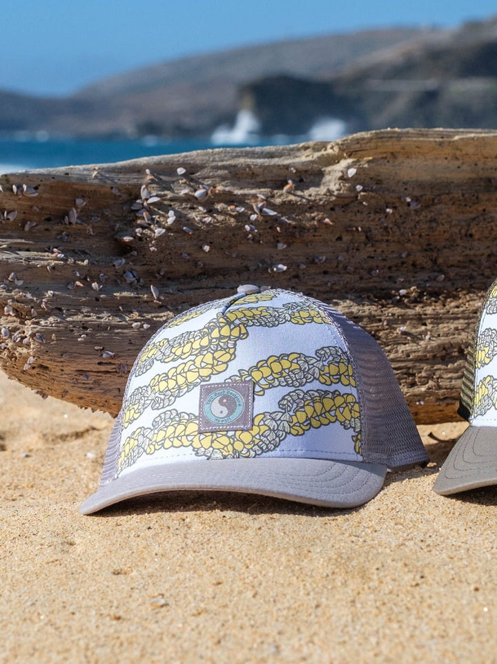 T&C Surf Designs Puakenikeni Lei Trucker Cap, Steel