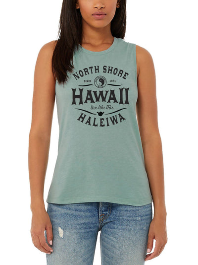 T&C Surf Designs T&C Surf North Shore Hawaii Muscle Tank, Heather Dusty Blue / S