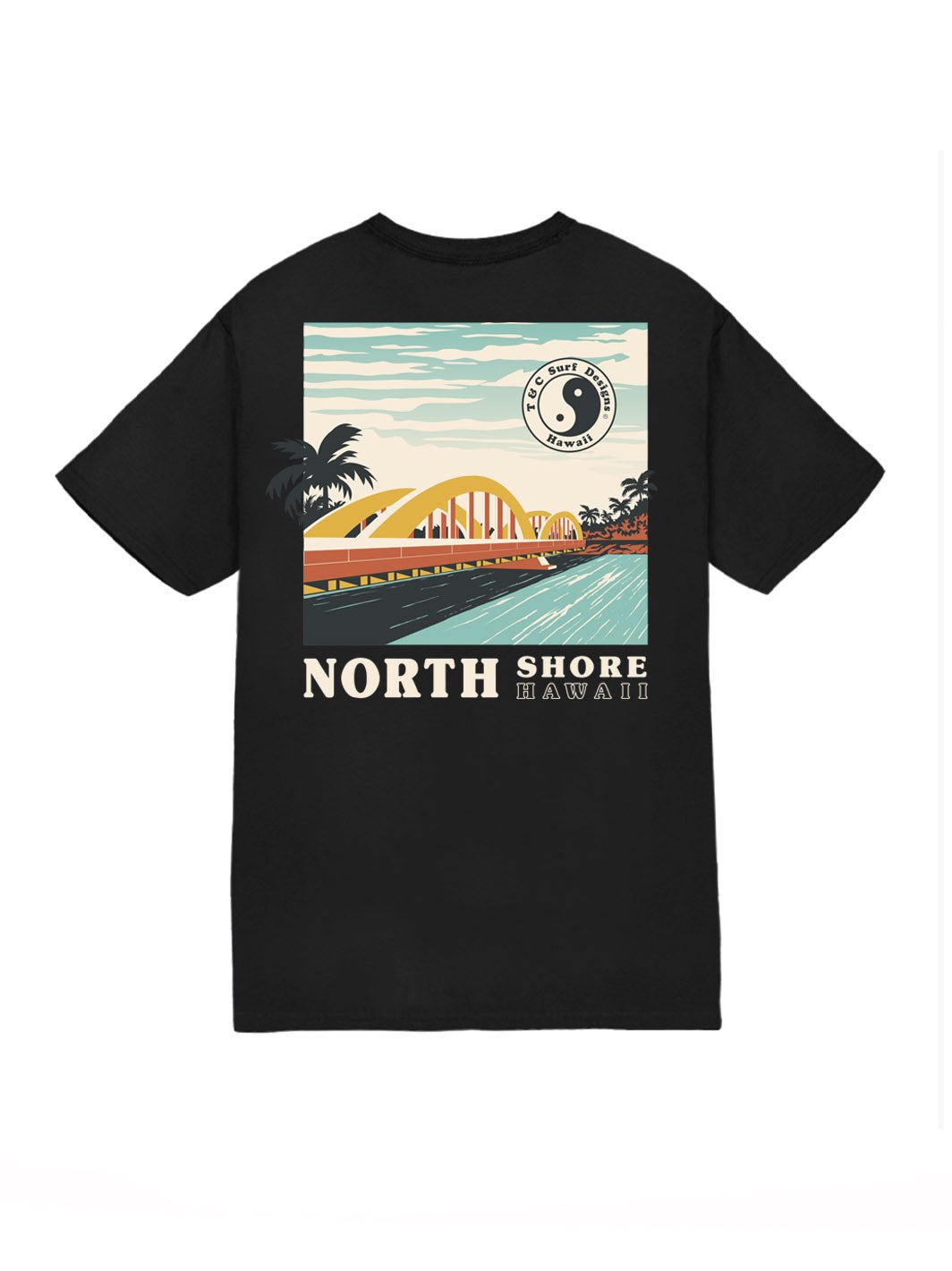 T&C Surf Designs Rainbow Bridge Jersey Tee, Black / S