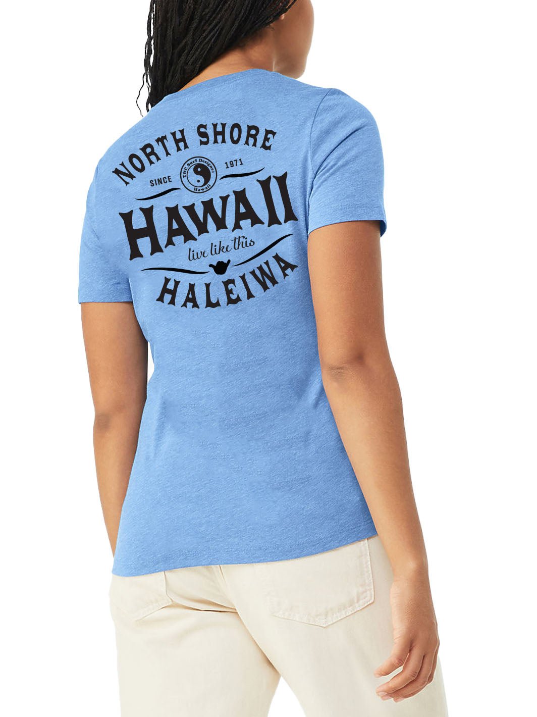 T&C Surf Designs North Shore Hawaii Relaxed Tee, Heather Blue / S