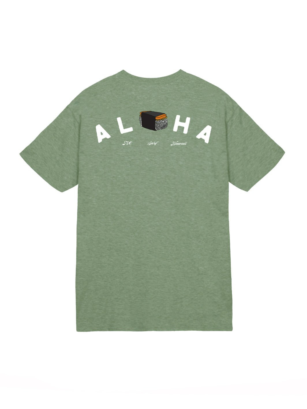 T&C Surf Designs Aloha Grinds Jersey Tee, Heather Military Green / S