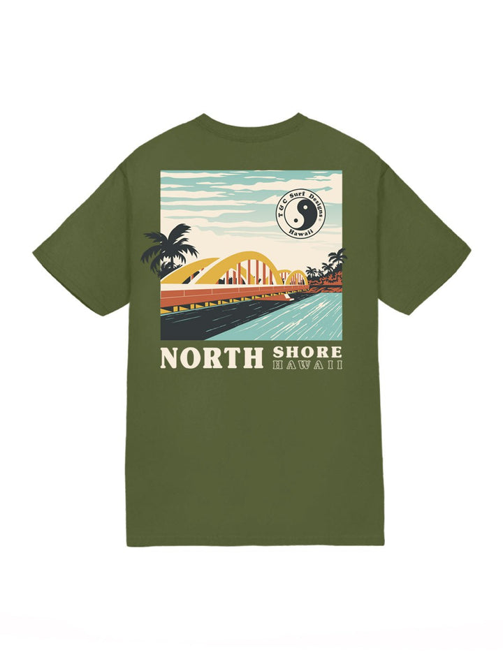 T&C Surf Designs Rainbow Bridge Jersey Tee, Military / S