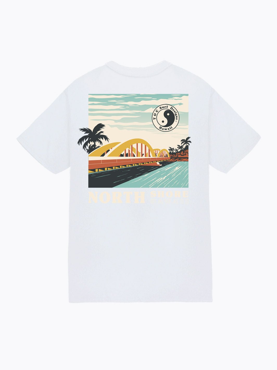 T&C Surf Designs Rainbow Bridge Jersey Tee, White / S