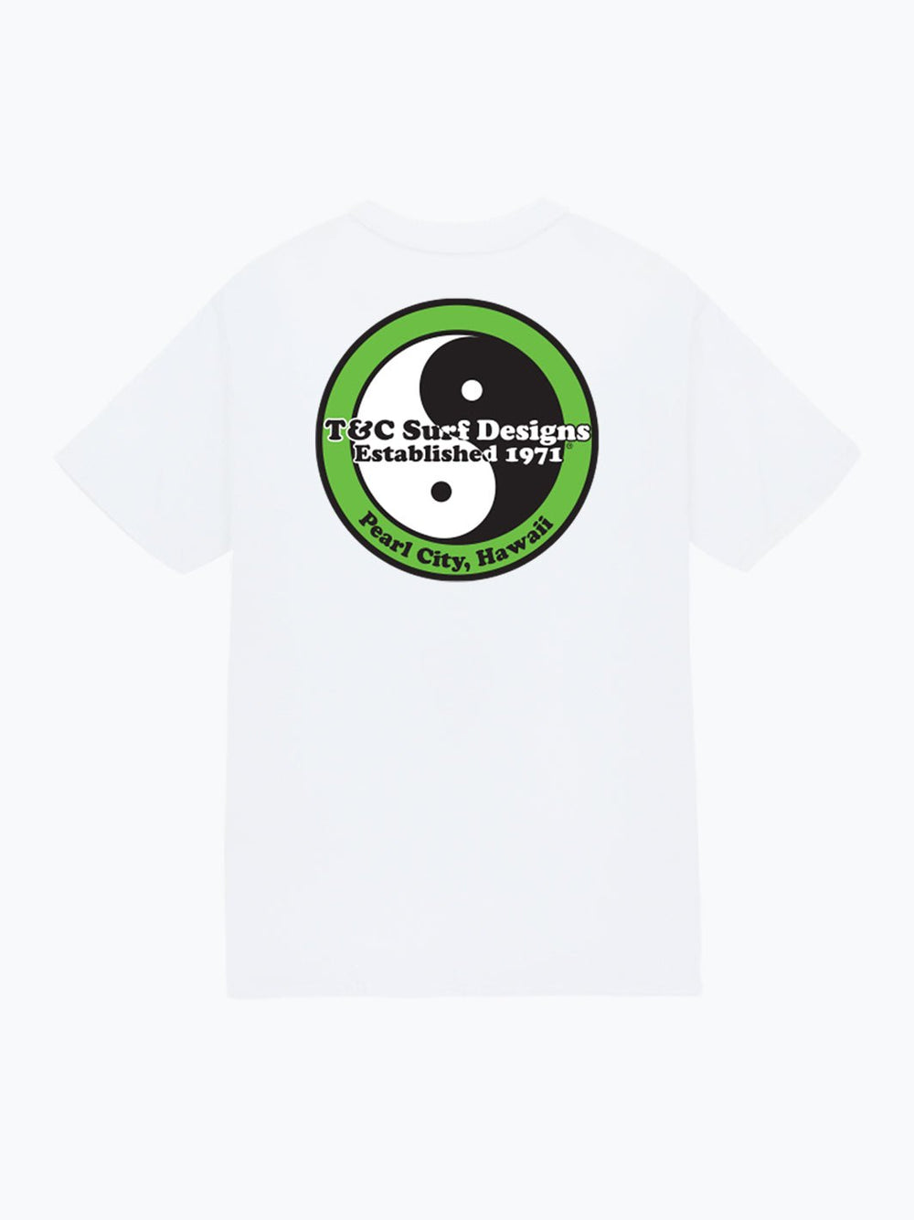 T&C Surf Designs Retro Neon Jersey Tee, White Green / S