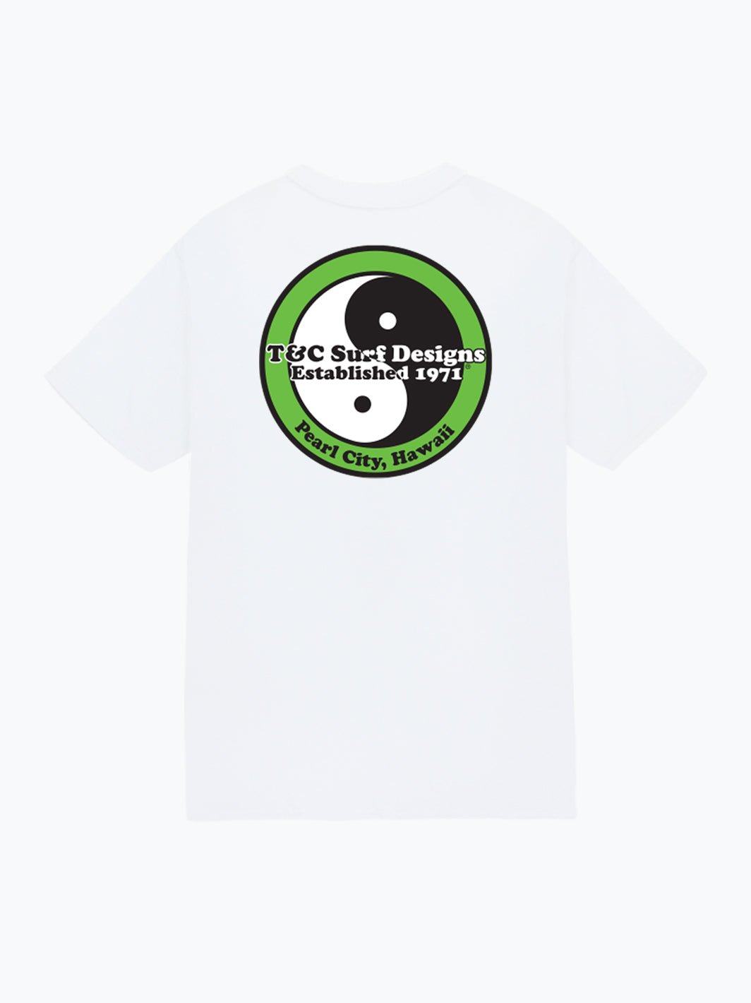 T&C Surf Designs Retro Neon Jersey Tee, White Green / S