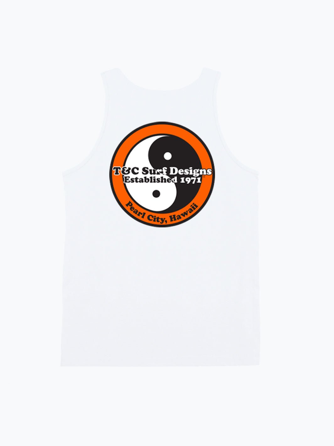 T&C Surf Designs Retro Neon Tank, White Orange / S