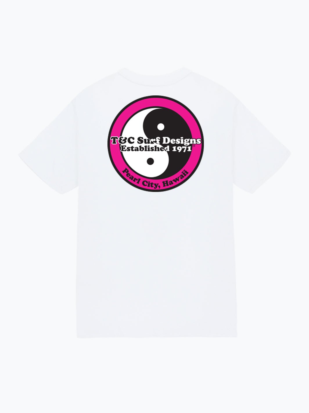T&C Surf Designs Retro Neon Jersey Tee, White Pink / S