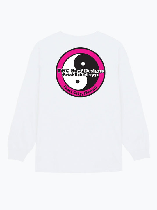 T&C Surf Designs T&C Surf Standard Logo Neon Long Sleeve, White Pink / S