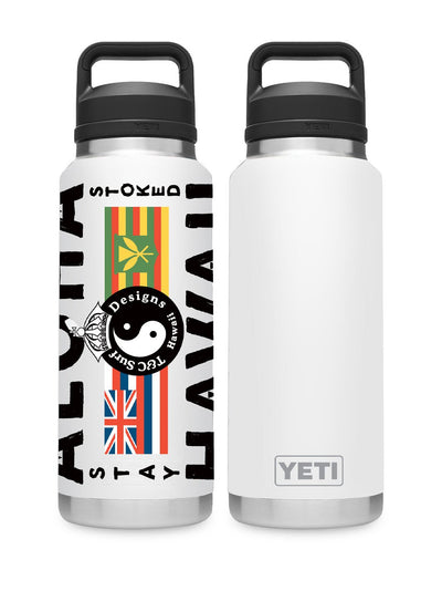 T&C Surf Designs T&C Surf 36 oz Aloha Nation Yeti Bottle with Chug Cap, White