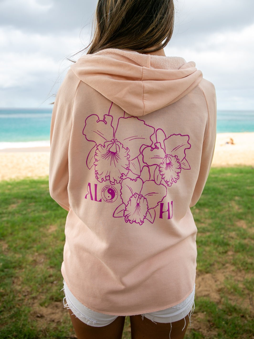 T&C Surf Designs Cattleya Outline Zip Hoodie,